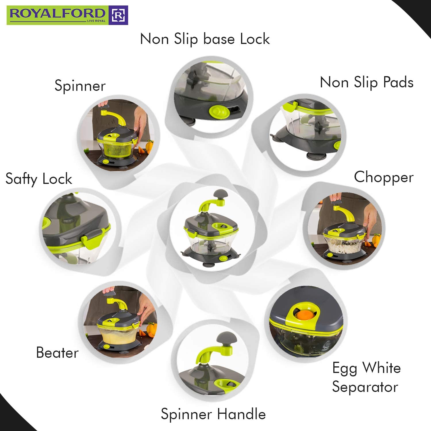 Shop Royalford BPA Free Multi Hand Food Chopper | Manual Chopper | Halabh