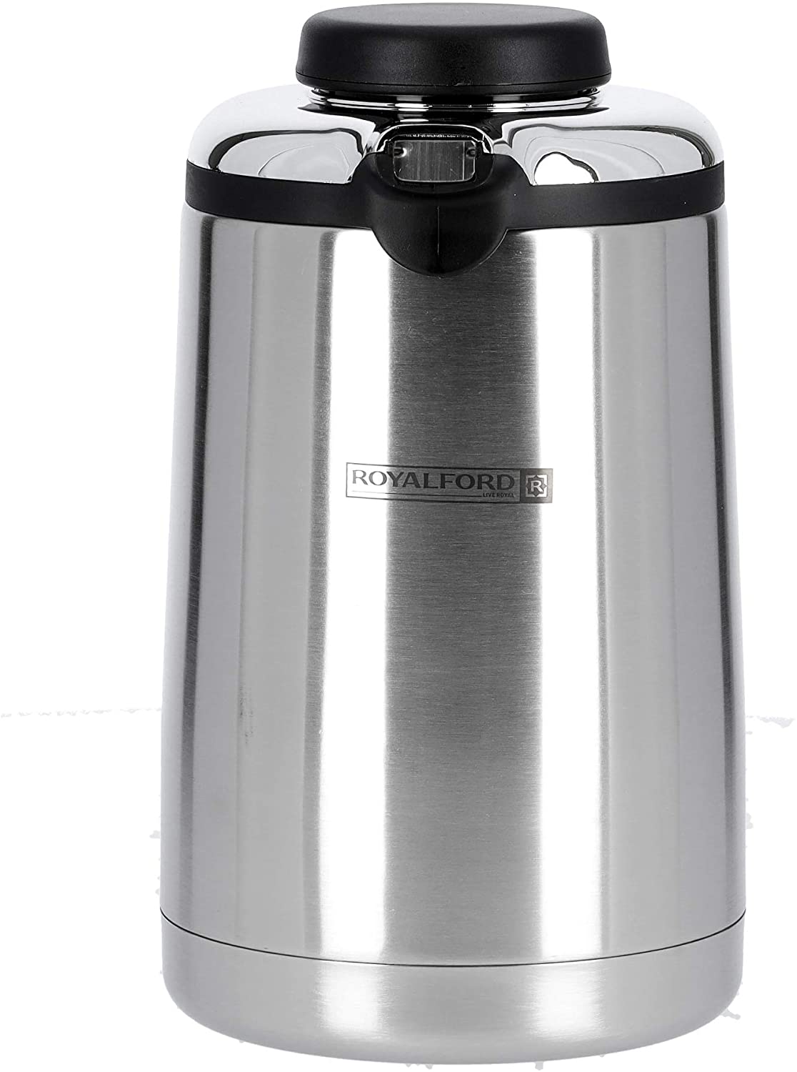Royalford Stainless Steel Vacuum Flask 1.6L Black & Silver