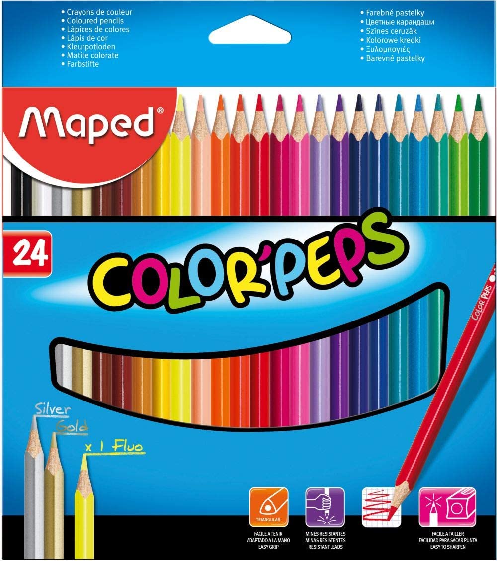 Maped Wooden Colors for Kids 24 Colors
