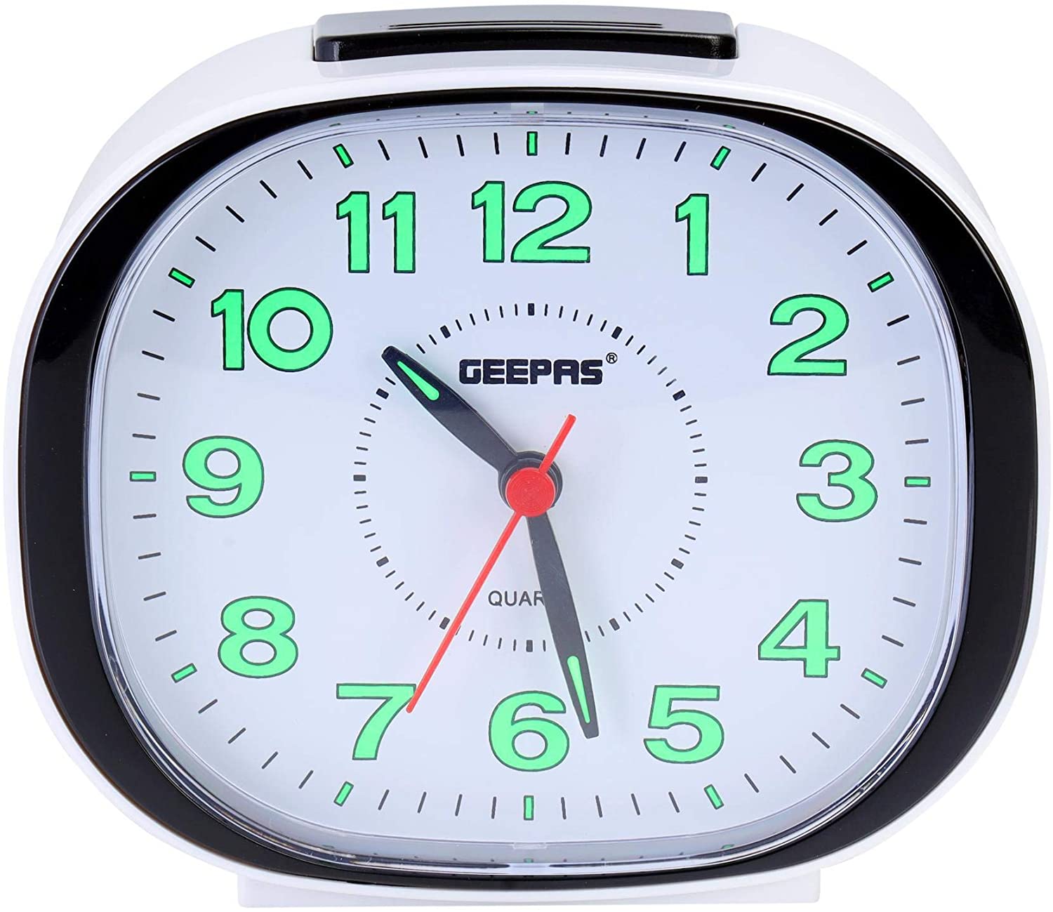 Geepas Bell Alarm Clock 1X50 | Reliable Timekeeping | Travel | Wake Up Routine | Snooze Function | Battery Operated | Portable | White Face | Halabh.com