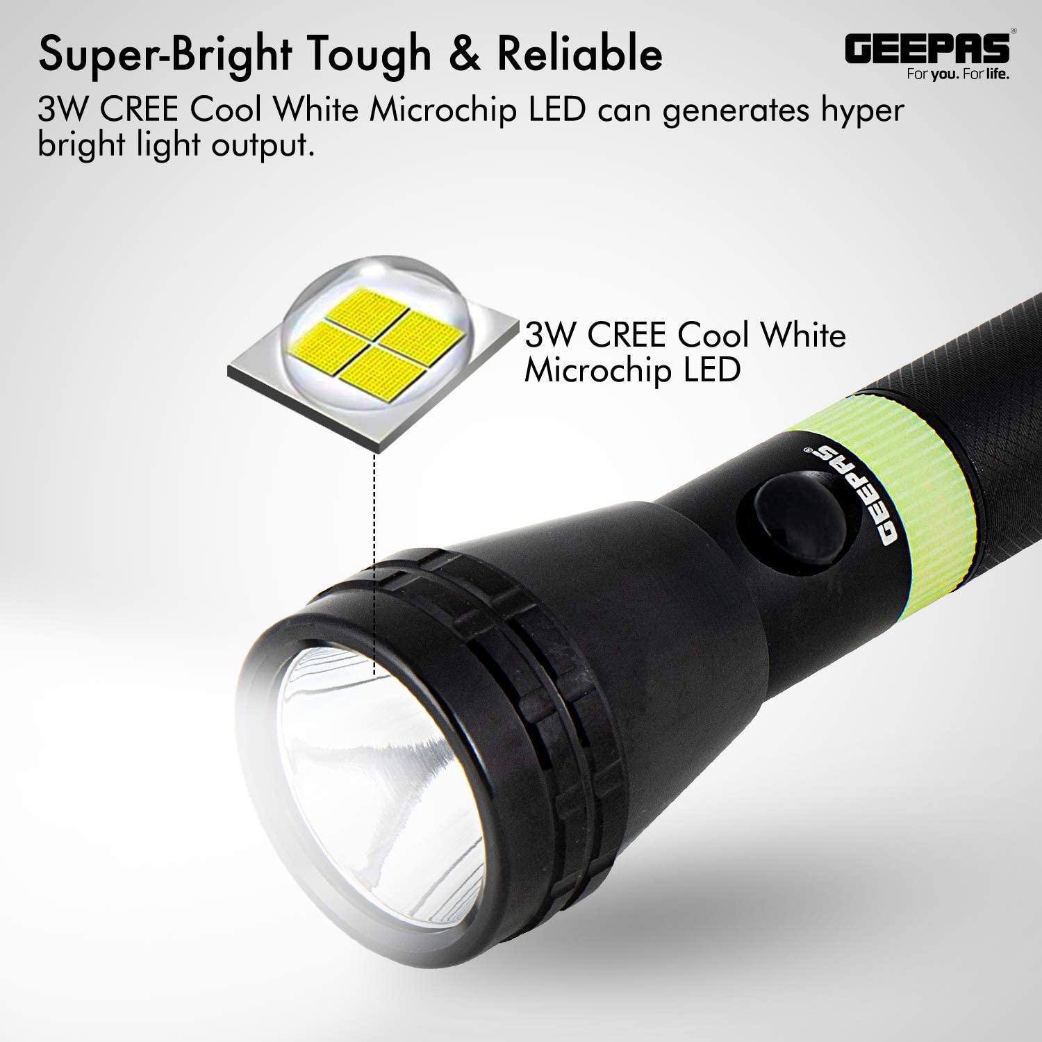 Geepas Rechargeable LED Flashlight