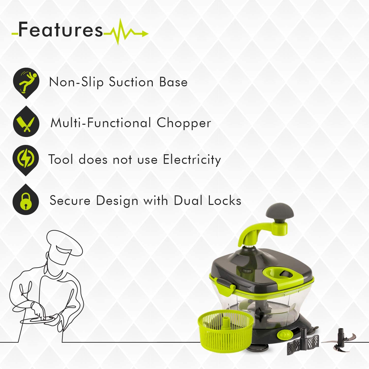 Shop Royalford BPA Free Multi Hand Food Chopper | Manual Chopper | Halabh