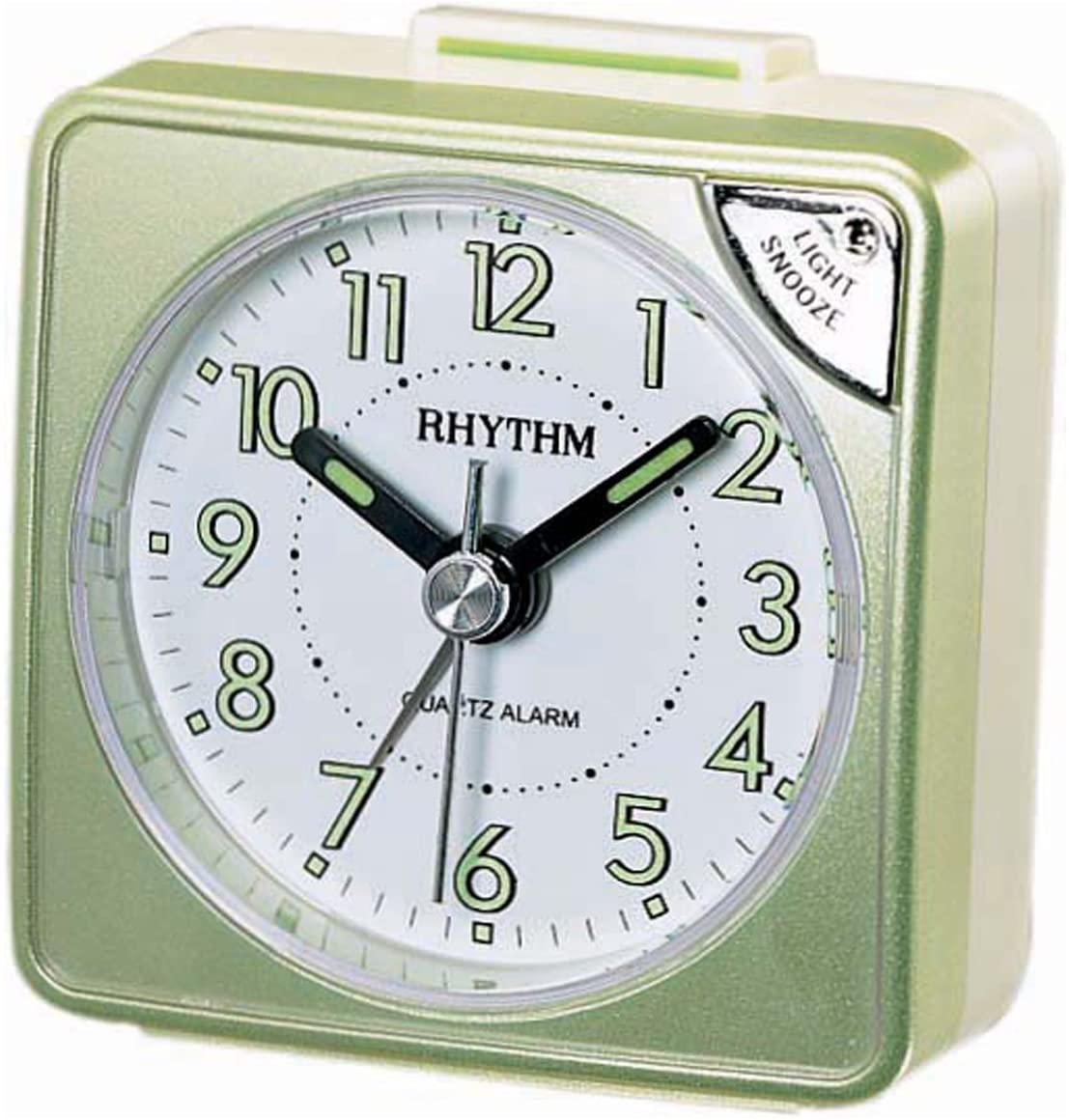 Rhythm Desktop Alarm Clock CRE211NR05 | Reliable Timekeeping | Travel | Wake Up Routine | Snooze Function | Battery Operated | Portable | White Face | Halabh.com