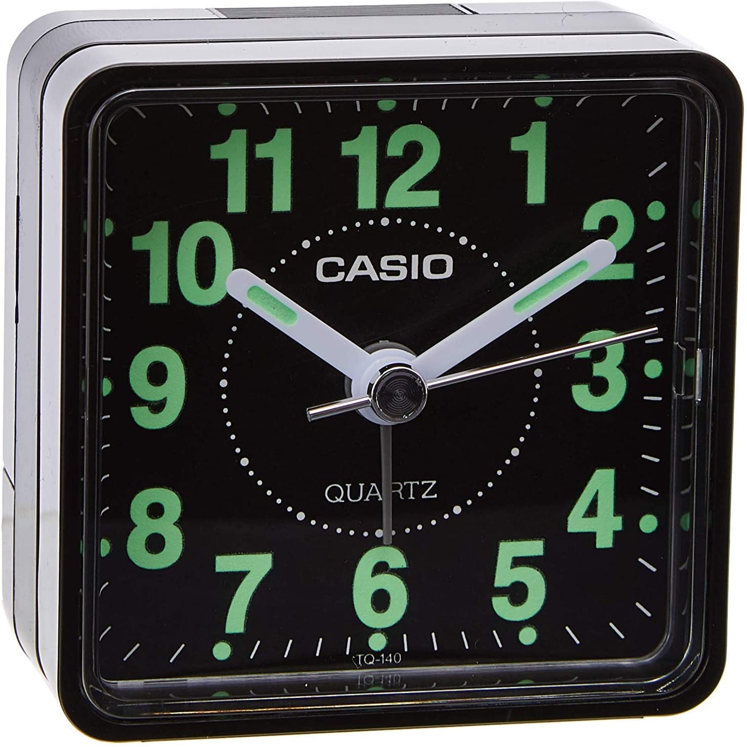 Casio Alarm Clock Color Black TQ-140-1DF| Reliable Timekeeping | Travel | Wake Up Routine | Snooze Function | Battery Operated | Portable | White Face | Halabh.com