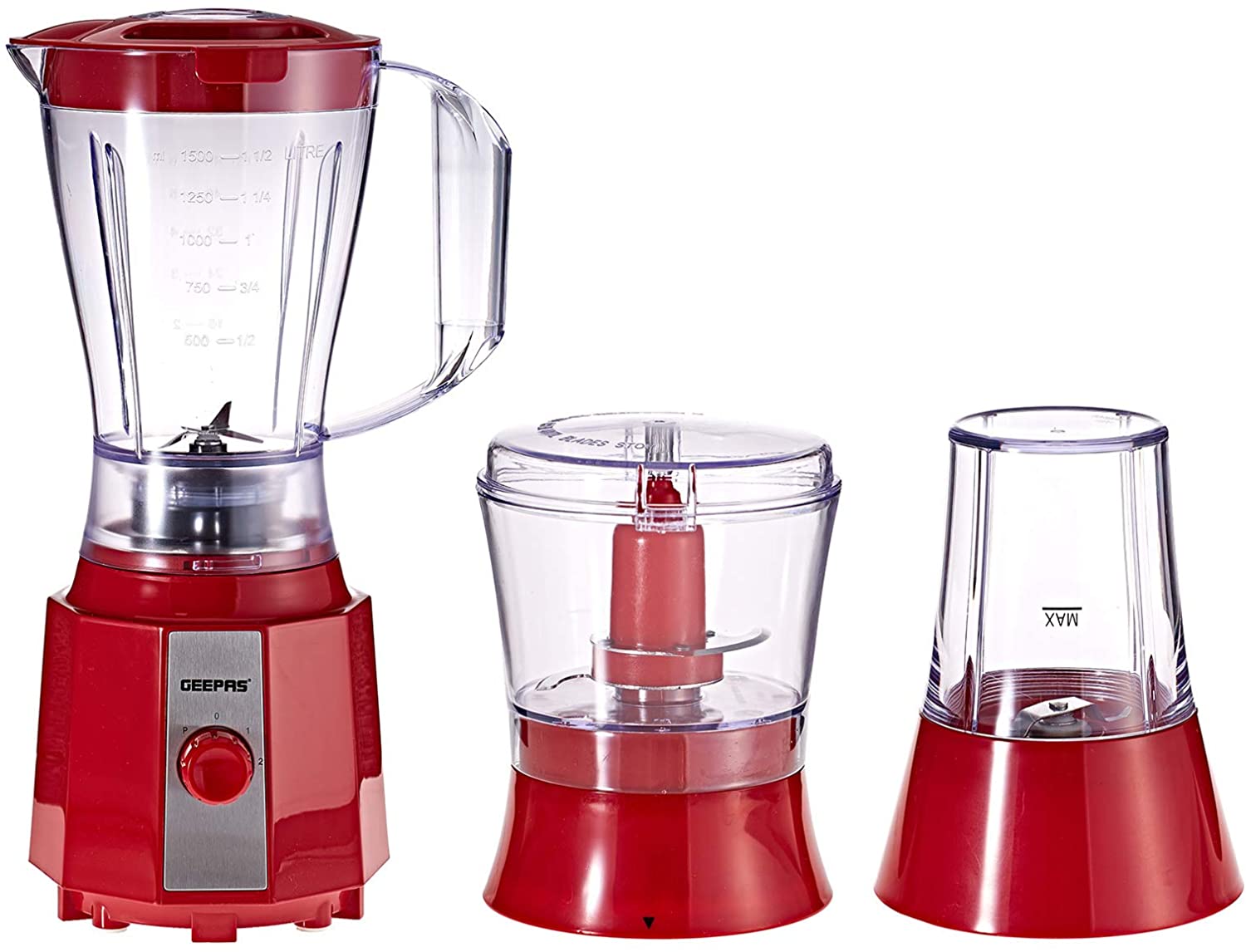 Geepas 3 In 1 Blender 400W 1.5L Multi Color  Mixed Material | Kitchen Appliances | Halabh.com