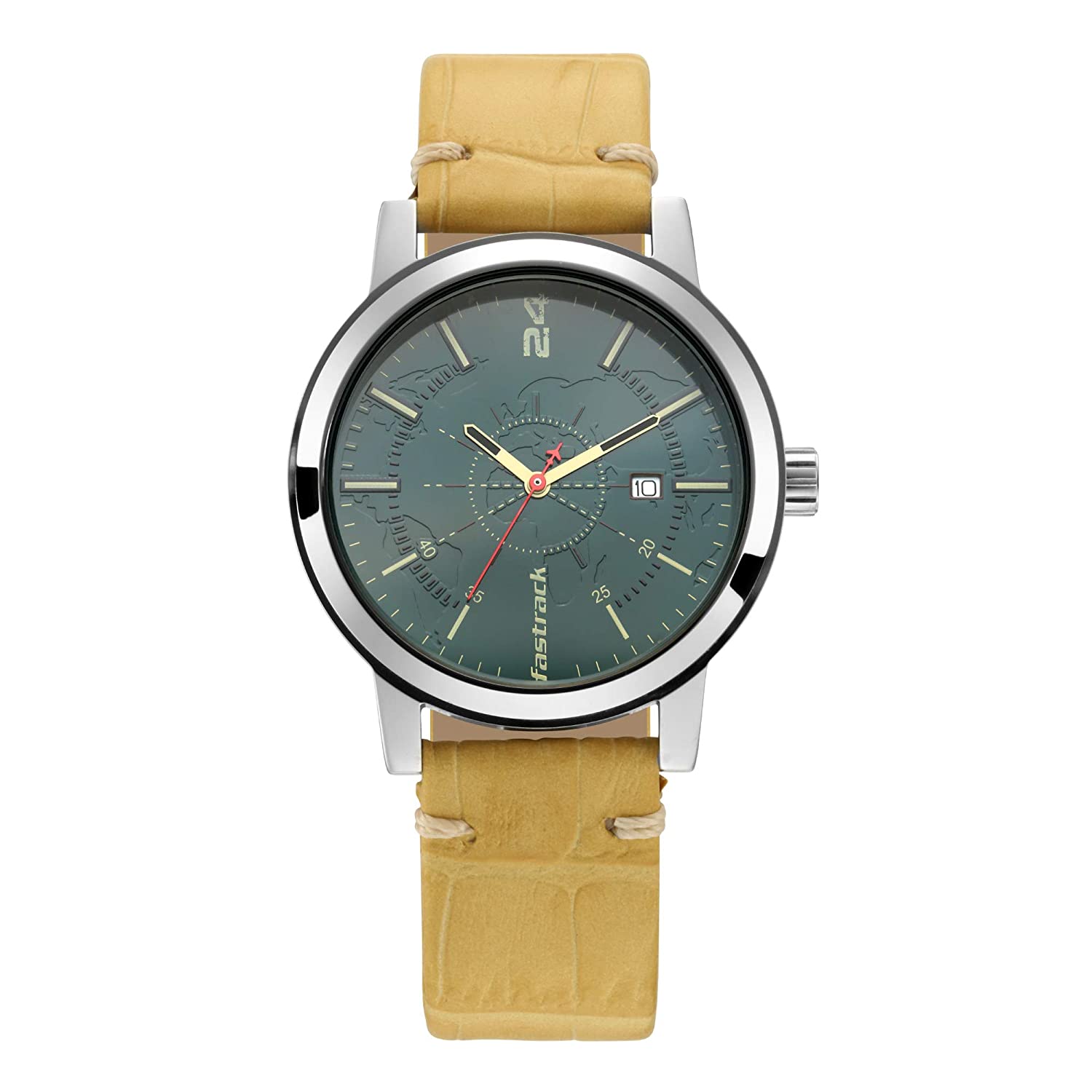 Fastrack Tripster Men Watch 3245SL01 | Leather Band | Water-Resistant | Quartz Movement | Classic Style | Fashionable | Durable | Affordable | Halabh.com