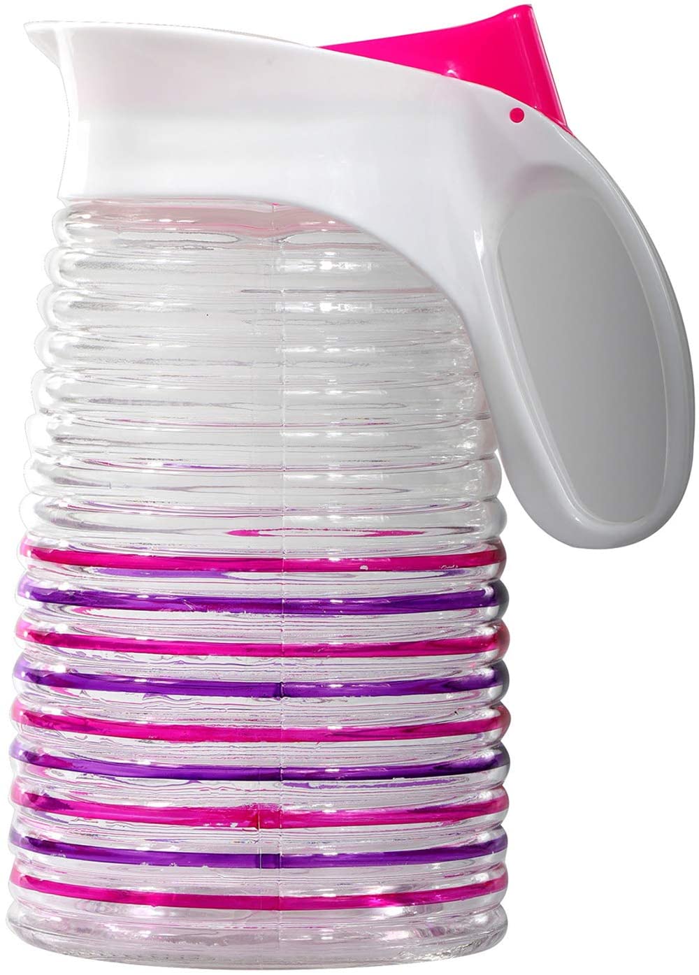 Delcasa Lilac Glass Jar Plastic lid Pink