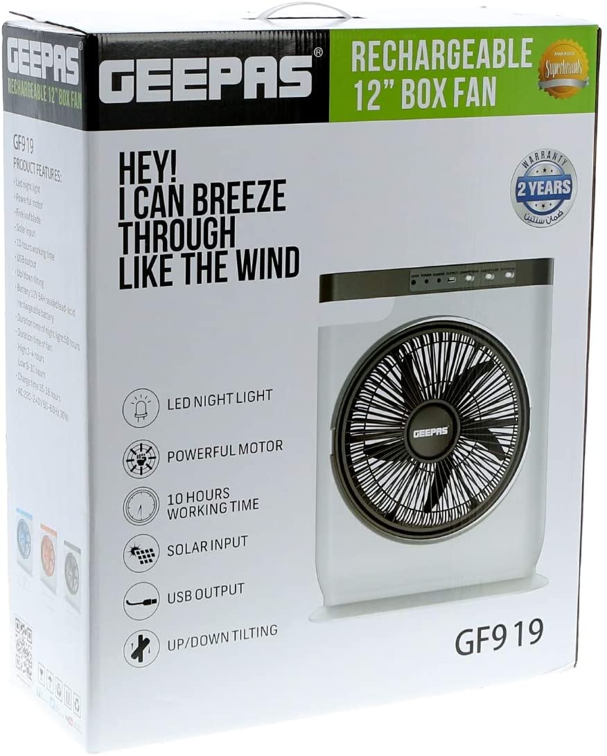 Geepas 12 Inch Box Fan With Stand | in Bahrain | Halabh.com