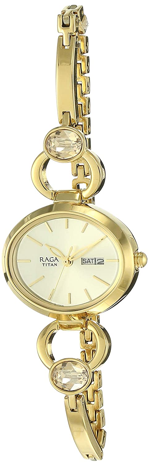 Titan Viva Analog Women Watch 2621YM01 | Stainless Steel | Mesh Strap | Water-Resistant | Minimal | Quartz Movement | Lifestyle | Business | Scratch-resistant | Fashionable | Halabh.com