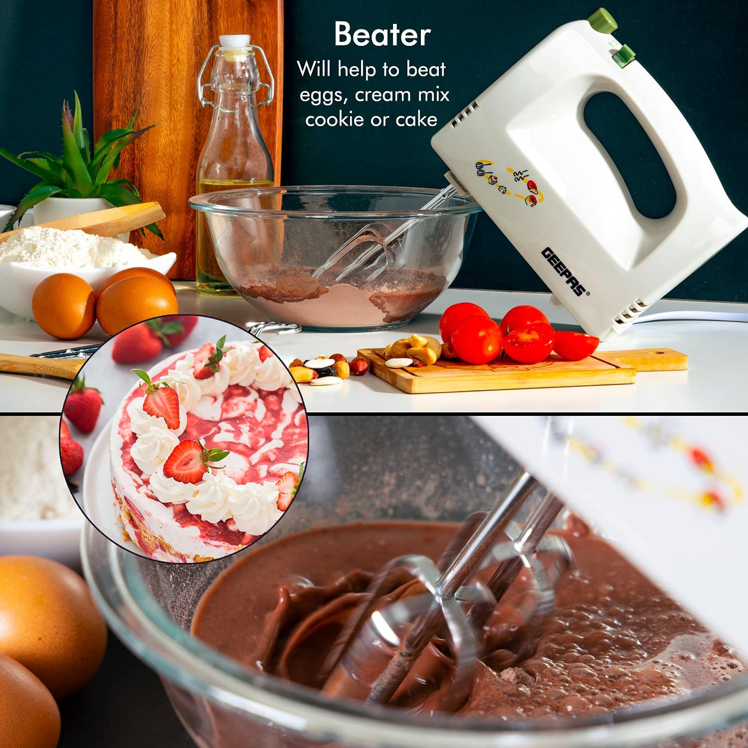 Geepas Electric Hand Mixer For Baking 160W | Kitchen Appliances | Halabh.com