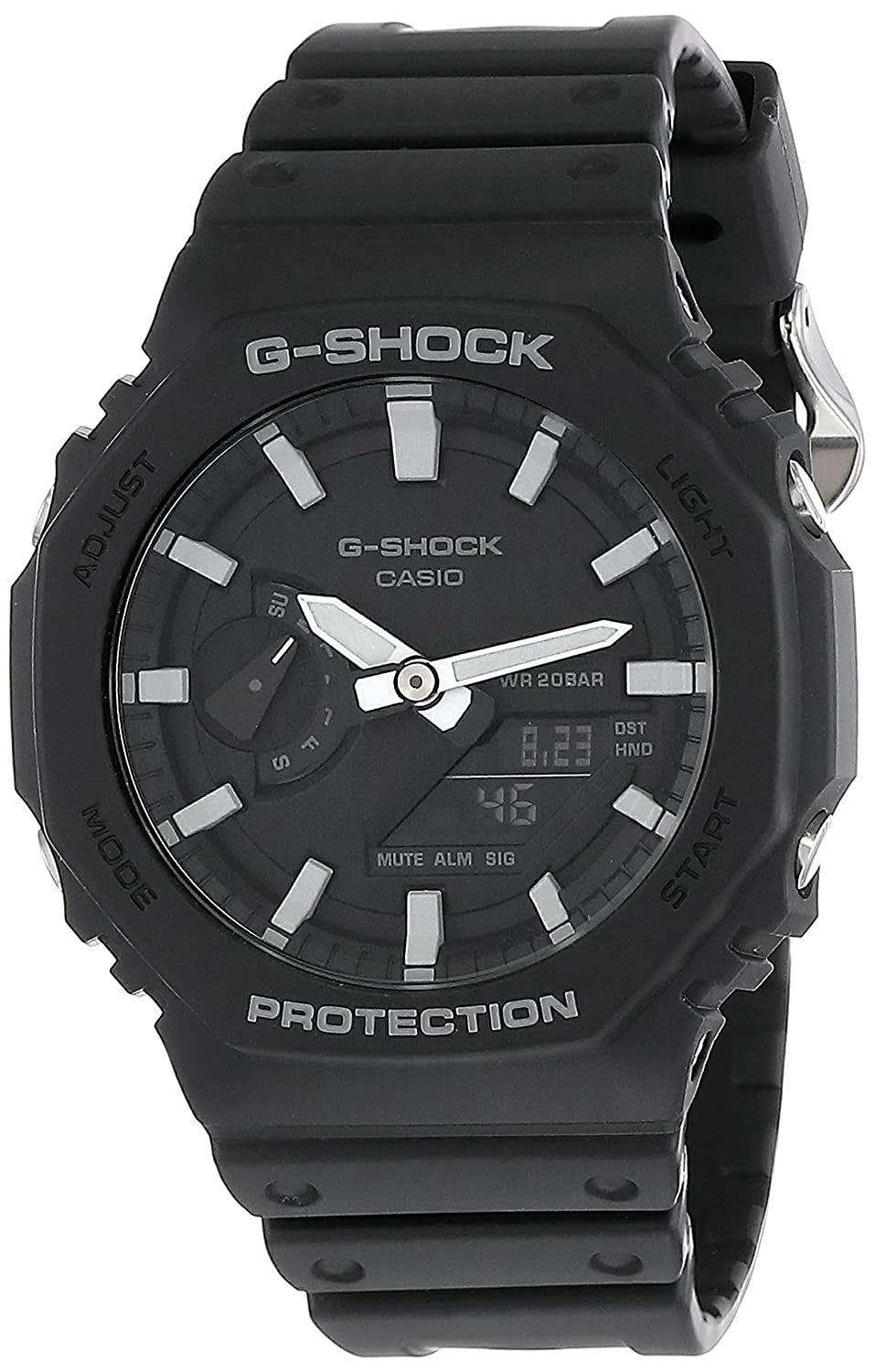 Casio Analog & Digital Black Men's Watch GA-2100-1ADR | Resin | Water-Resistant | Minimal | Quartz Movement | Lifestyle| Business | Scratch-resistant | Fashionable | Halabh.com