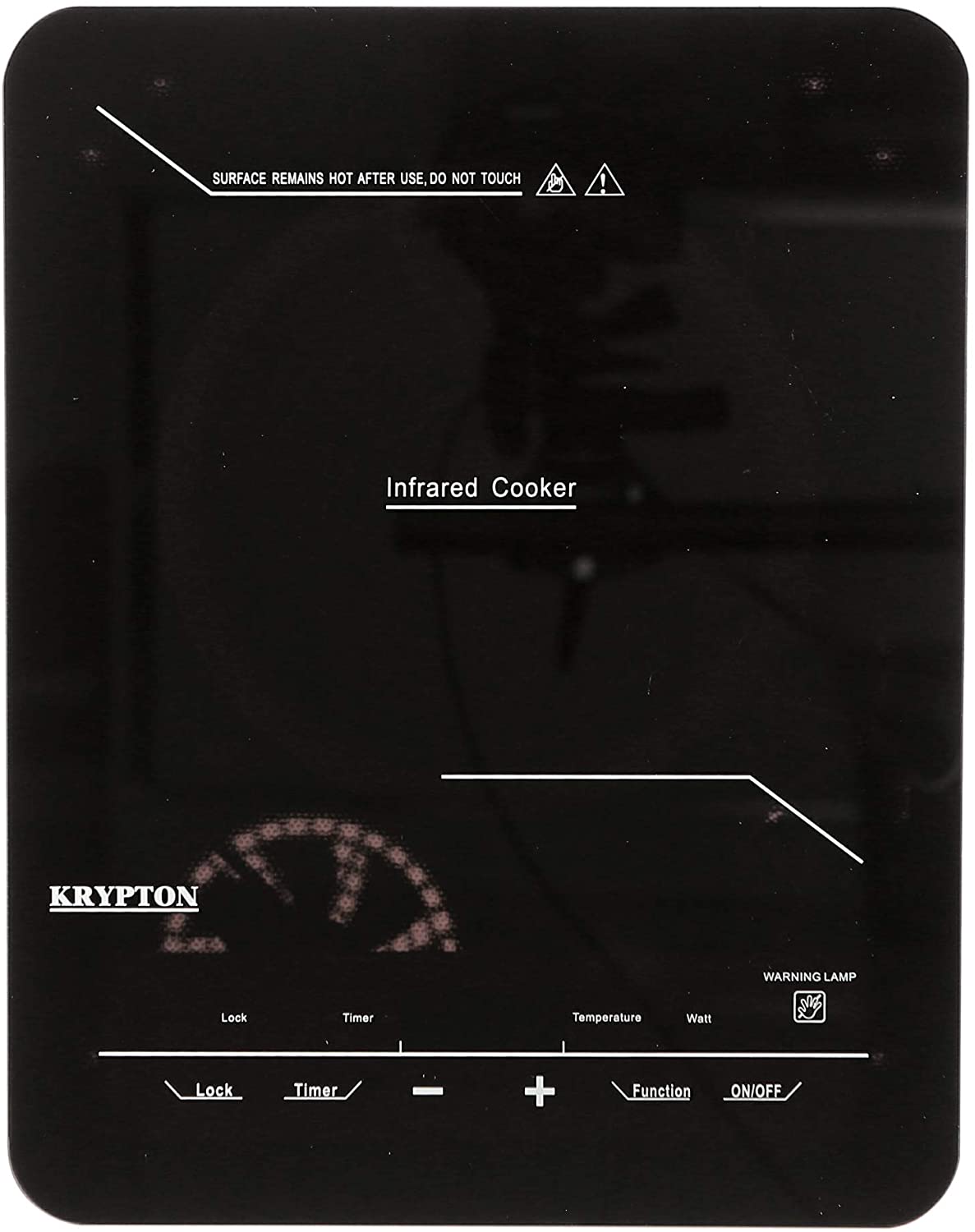 Krypton  2000w Led Display Infrared Cooker Black & White