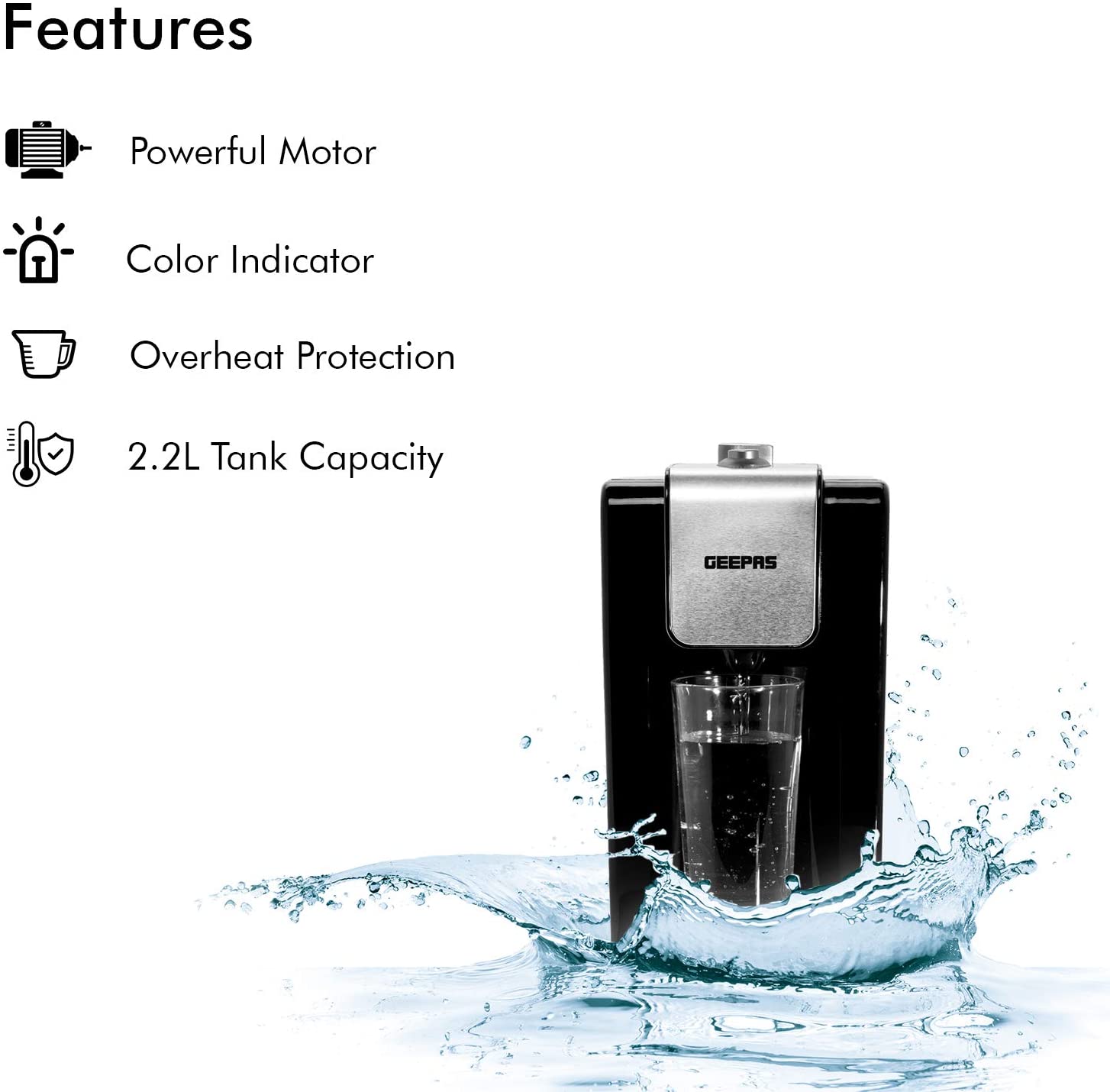 Geepas Electric Instant Hot Water Dispenser 2.2L Capacity | in Bahrain | Halabh.com