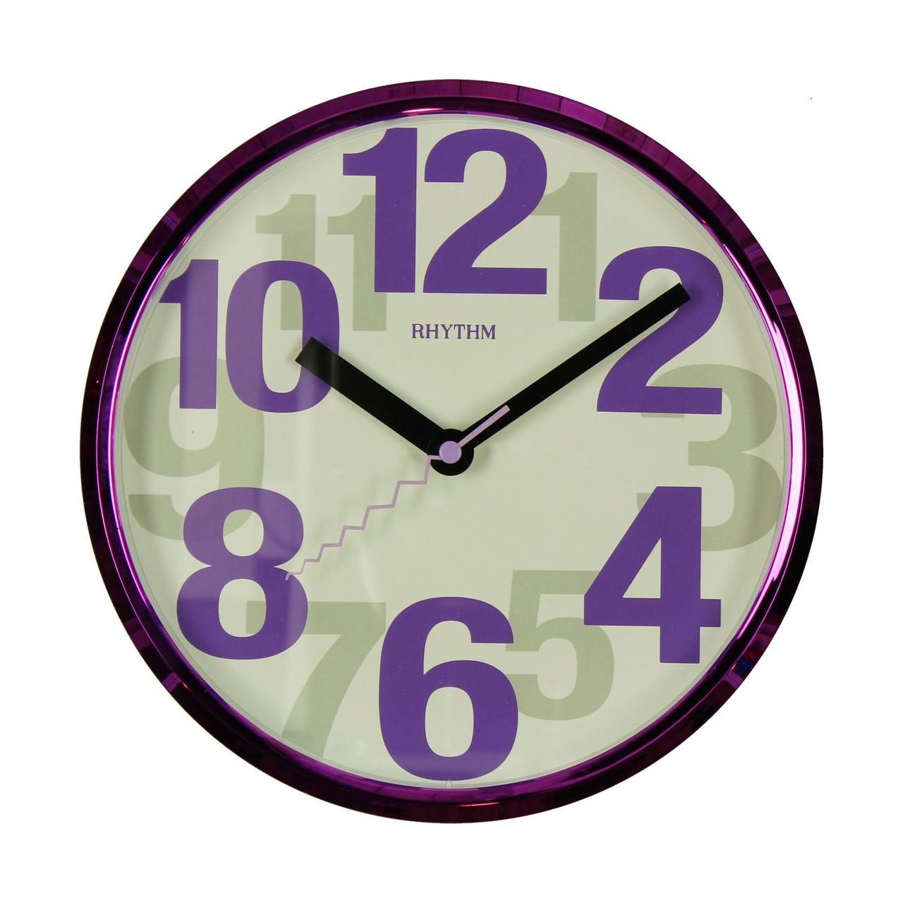 Rhythm Silent Wall Clock Purple CMG839ER12  | stylish watch | accurate timekeeping | wall clock | round clock | Casio watch | wall watch | home décor | timepiece | Halabh.com