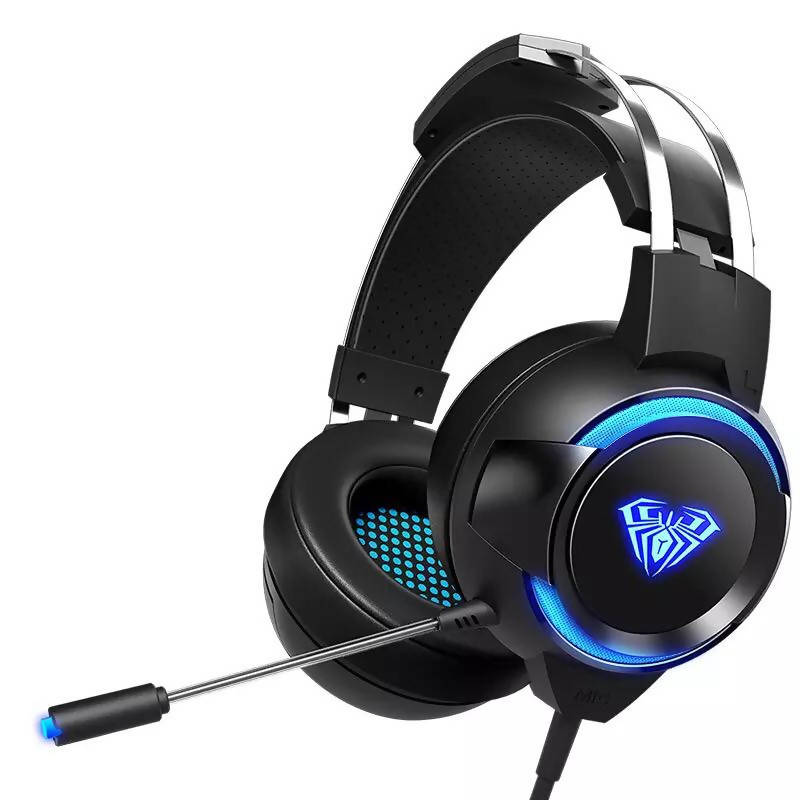 AULA 7.1 LED Light Gaming Headset with Mic Microphone Computer PS4 4D Surround Sound HIFI Stereo PC Wired Headphones Gamer USB