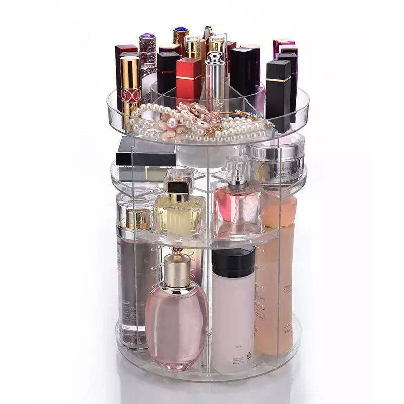 Clear Makeup Organizer Rotatable Cosmetic Jewelry Storage Holder