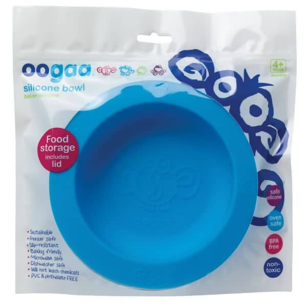 Oogaa Baby Bowl and Lid Silicone Blue