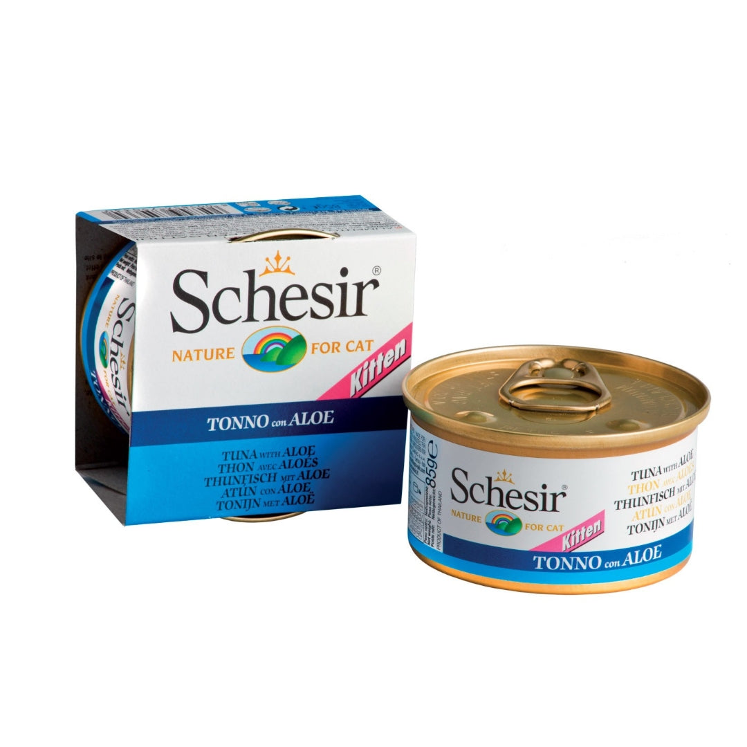 Schesir Cat Food With Tuna And Aloe Vera In Jelly For Kittens 85 Gr