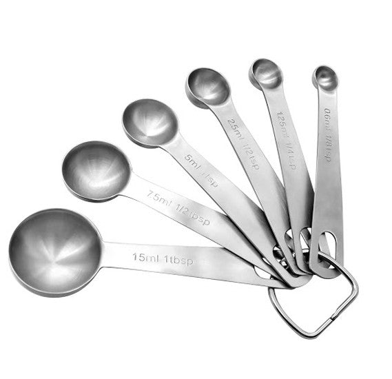 Royalford Stainless Steel Measuring Spoon Set 6 Pcs Silver