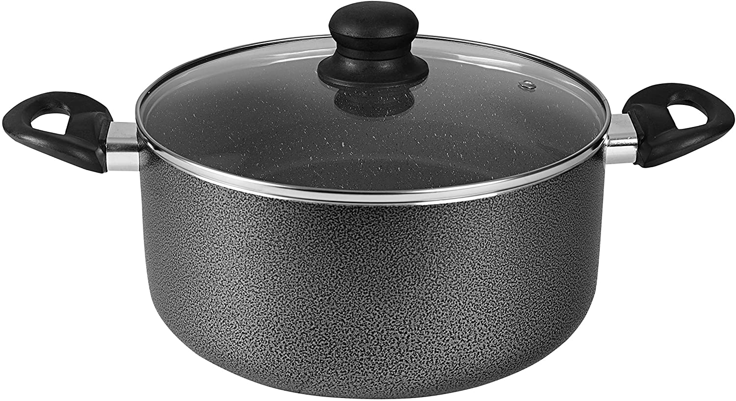 Royalford 7Pc Marble Coated Alum Cookware Set Black