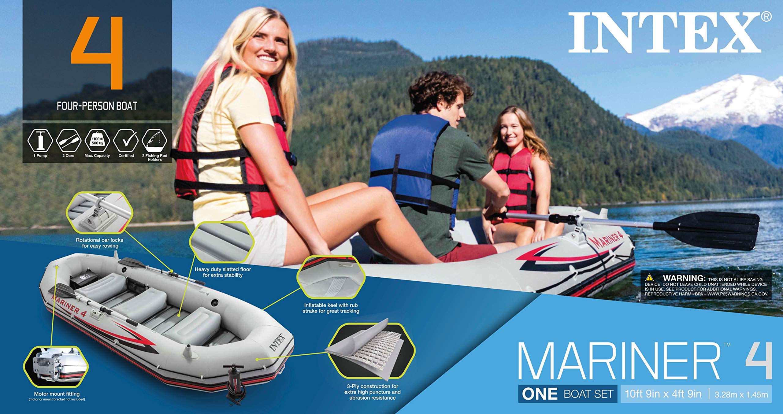 Intex Mariner Inflatable Boat Set Series 4