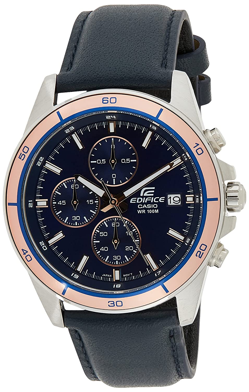 Casio Chronograph Watch EFR-526 L-2 AVUDF  | Leather Band | Water-Resistant | Quartz Movement | Classic Style | Fashionable | Durable | Affordable | Halabh.com