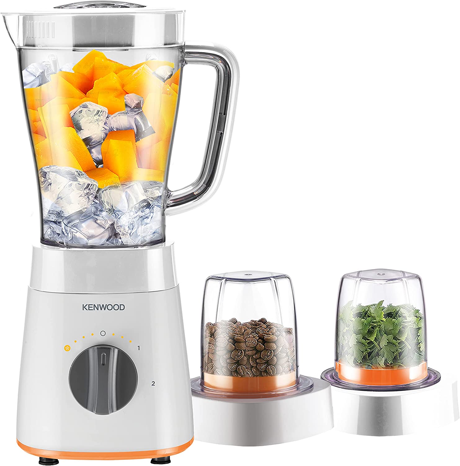 Kenwood Blender Smoothie Maker 500W 1.5L With Grinder Mill Chopper Mill Ice Crush Function Blp15.360Wh White