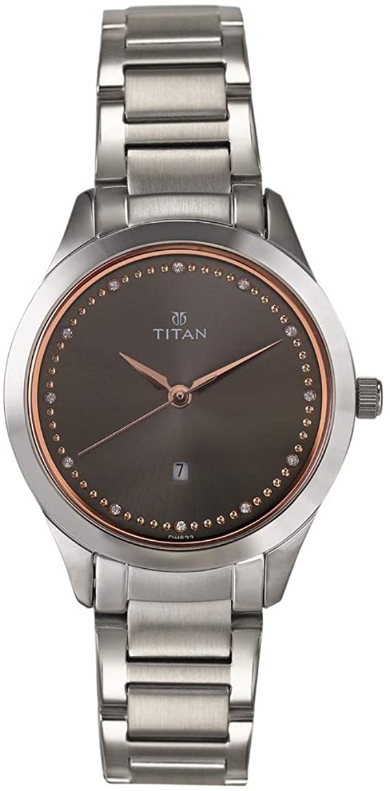 Titan Sparkle Women's Watch 2570SM07 | Stainless Steel | Mesh Strap | Water-Resistant | Minimal | Quartz Movement | Lifestyle | Business | Scratch-resistant | Fashionable | Halabh.com