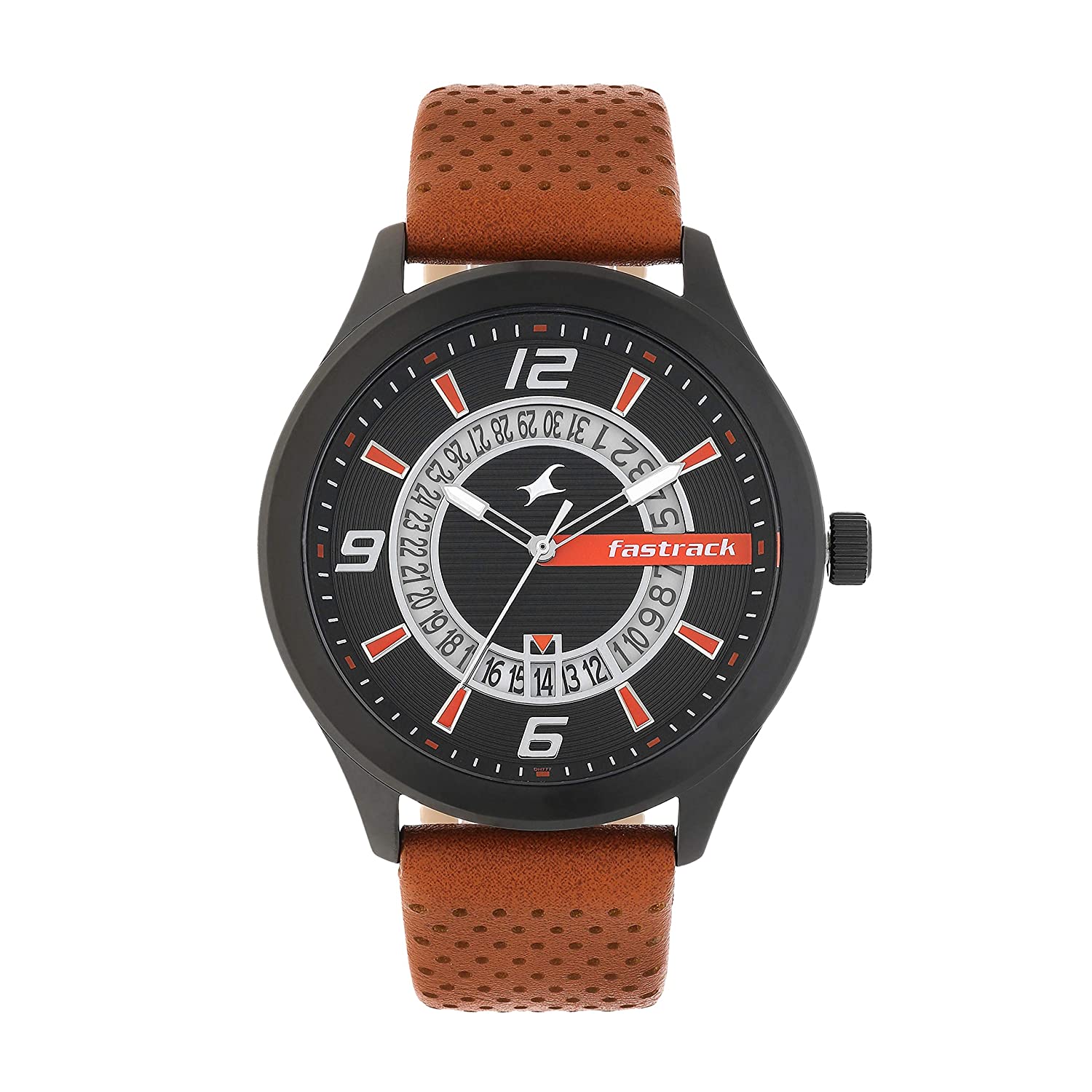 Fastrack Analog Brown Men's Watch 38050NL02 | Leather Band | Water-Resistant | Quartz Movement | Classic Style | Fashionable | Durable | Affordable | Halabh.com
