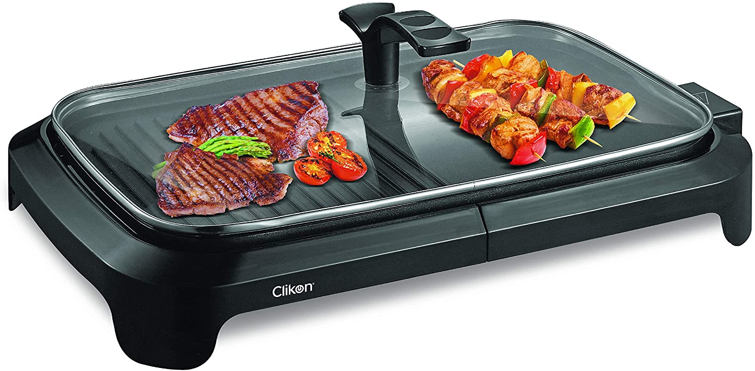 Clikon Non Stick Coated Grill With Lid 1600W | Kitchen Appliance | Halabh.com