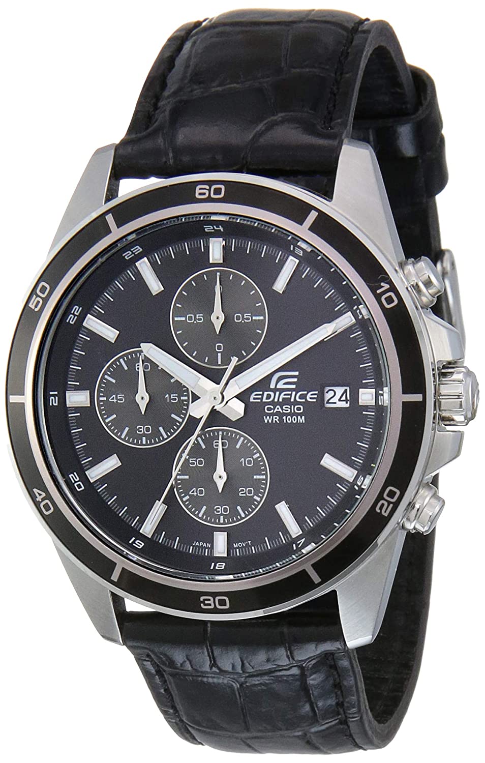 Casio Edifice Men's Watch EFR-526L-1AVUDFh | Leather Band | Water-Resistant | Quartz Movement | Classic Style | Fashionable | Durable | Affordable | Halabh.com
