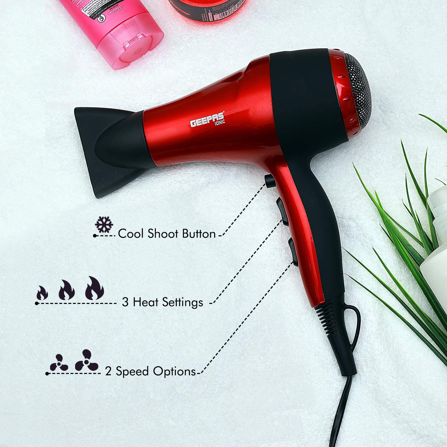 Geepas Hair Dryer Red & Black at Best Price in Bahrain - Halabh