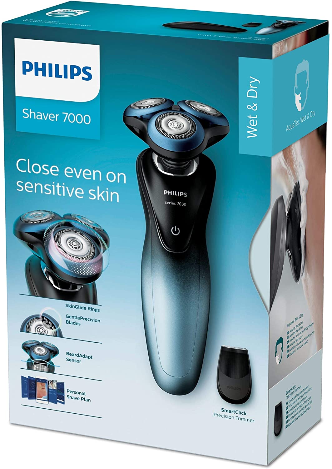 PHILIPS S7930,Wet and Dry Electric, Shaver series 7000, Black