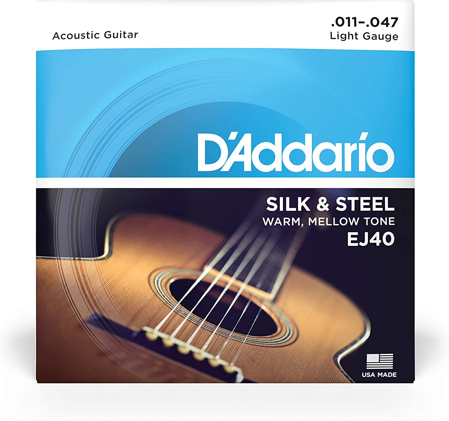D'Addario's Folk Acoustic Guitar Strings Regular Light Gauge