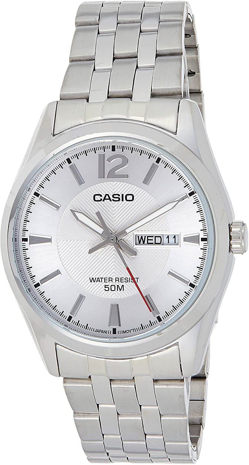 Casio Classic Watch Silver MTP-1335D-7AVDF | Stainless Steel | Mesh Strap | Water-Resistant | Minimal | Quartz Movement | Lifestyle | Business | Scratch-resistant | Fashionable | Halabh.com