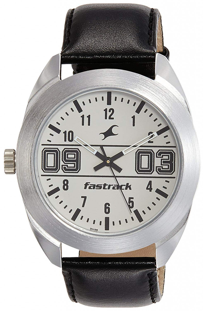 Fastrack Varsity Men Watch 3175SL01 | Leather Band | Water-Resistant | Quartz Movement | Classic Style | Fashionable | Durable | Affordable | Halabh.com