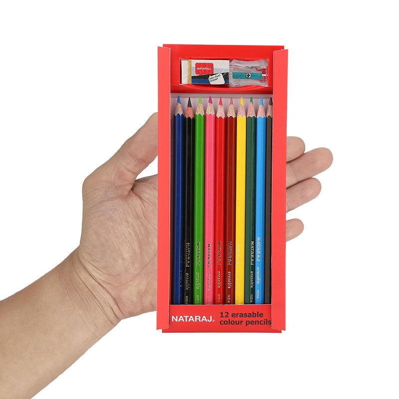 Nataraj Colour Pencil Erasable With Sharpener And Eraser