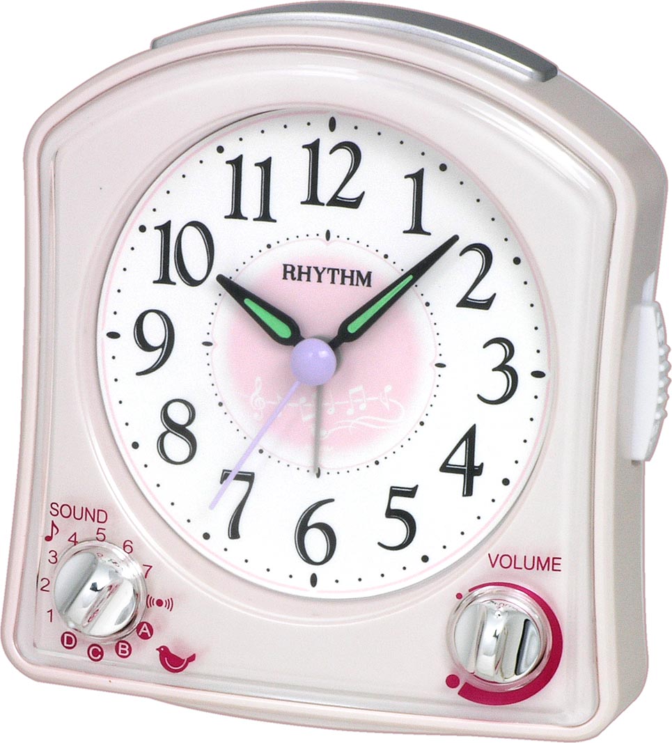 Rhythm Table Alarm Clock 8RMA02WR13 | Reliable Timekeeping | Travel | Wake Up Routine | Snooze Function | Battery Operated | Portable | White Face | Halabh.com