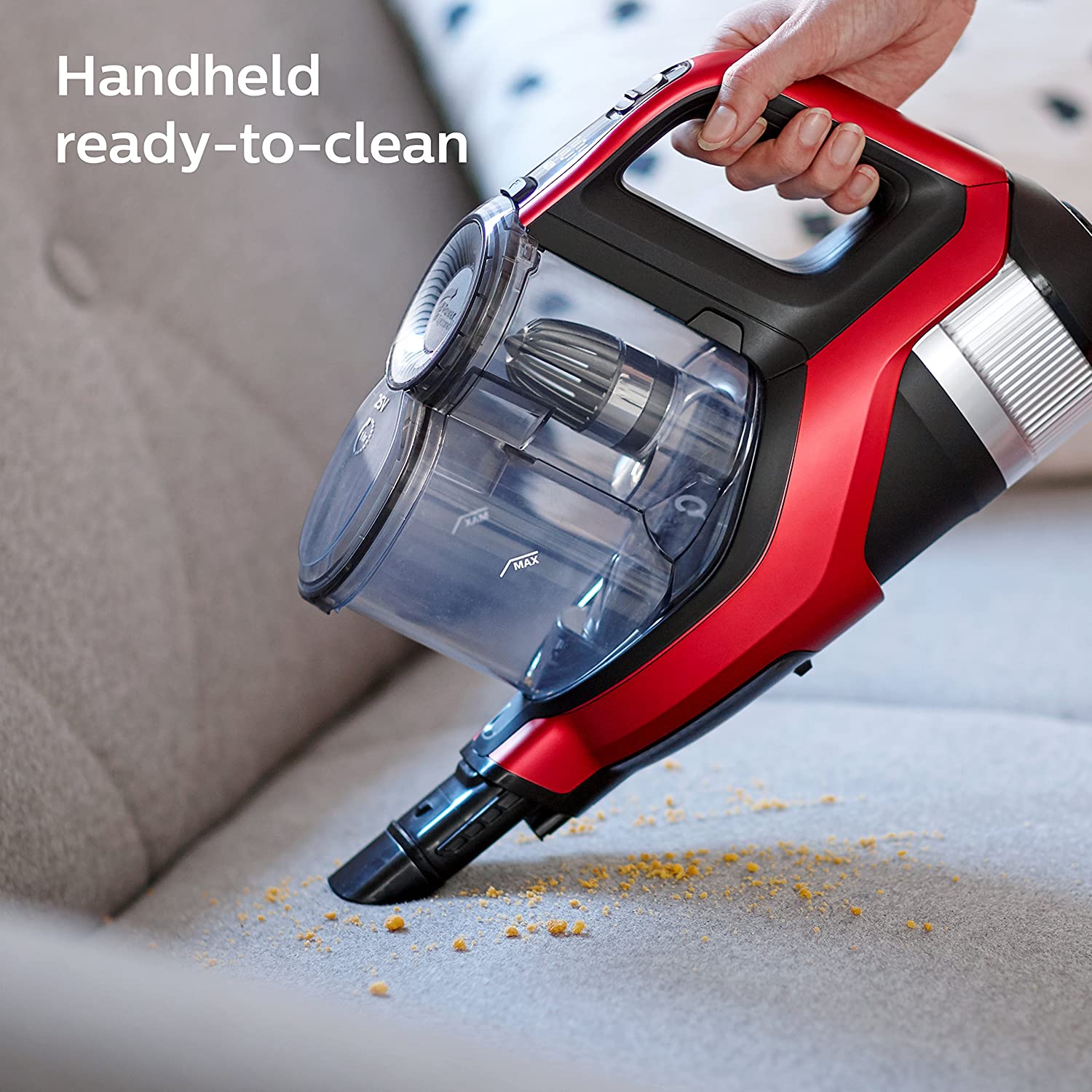 Philips Speed Pro Max Stick Vacuum Cleaner FC6823 Twist Red | powerful suction | large capacity | versatile cleaning tools | easy maintenance | Halabh.com