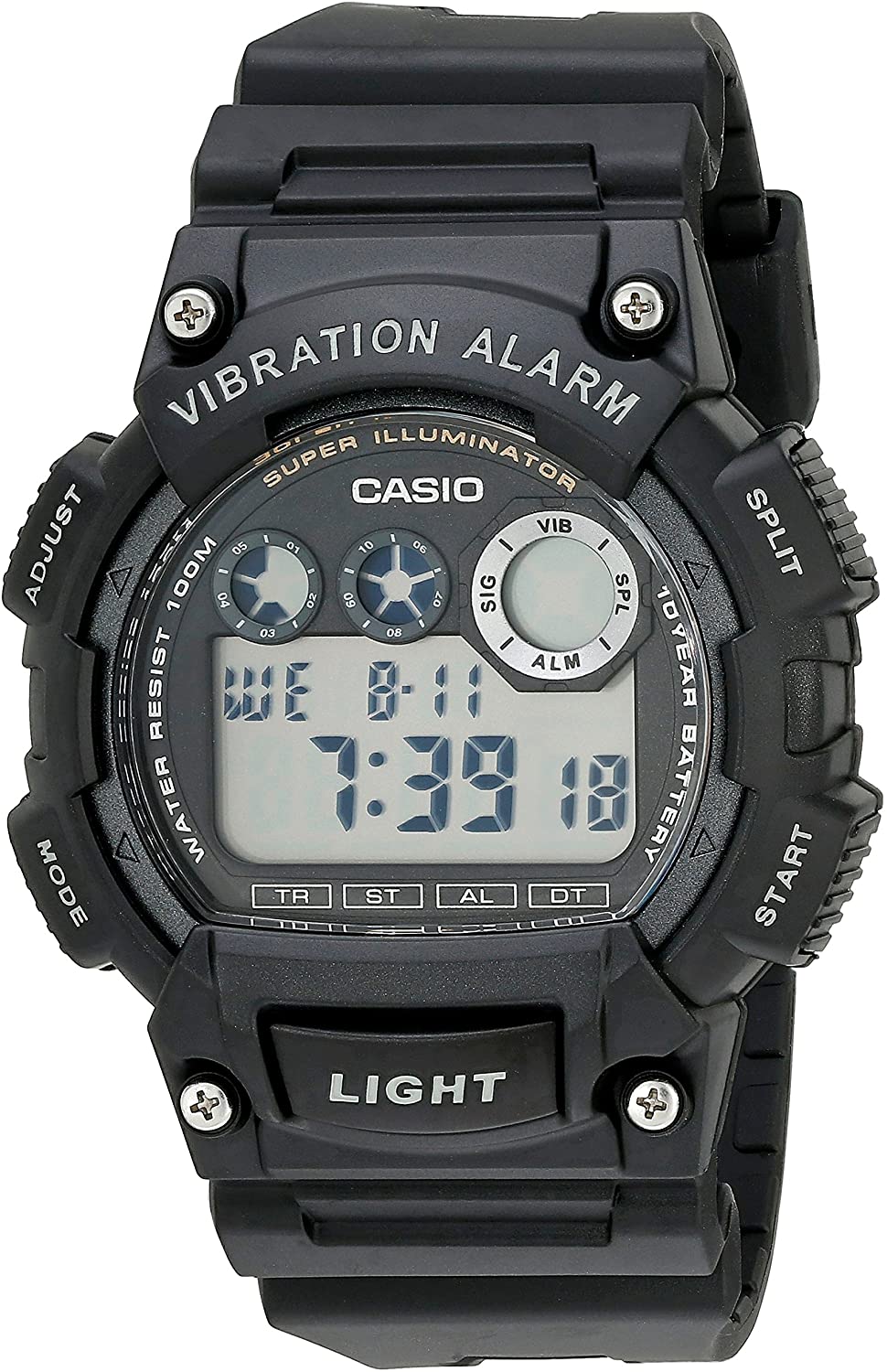 Casio Men's Black Watch W-735H-1AVDF | Resin | Water-Resistant | Minimal | Quartz Movement | Lifestyle| Business | Scratch-resistant | Fashionable | Halabh.com