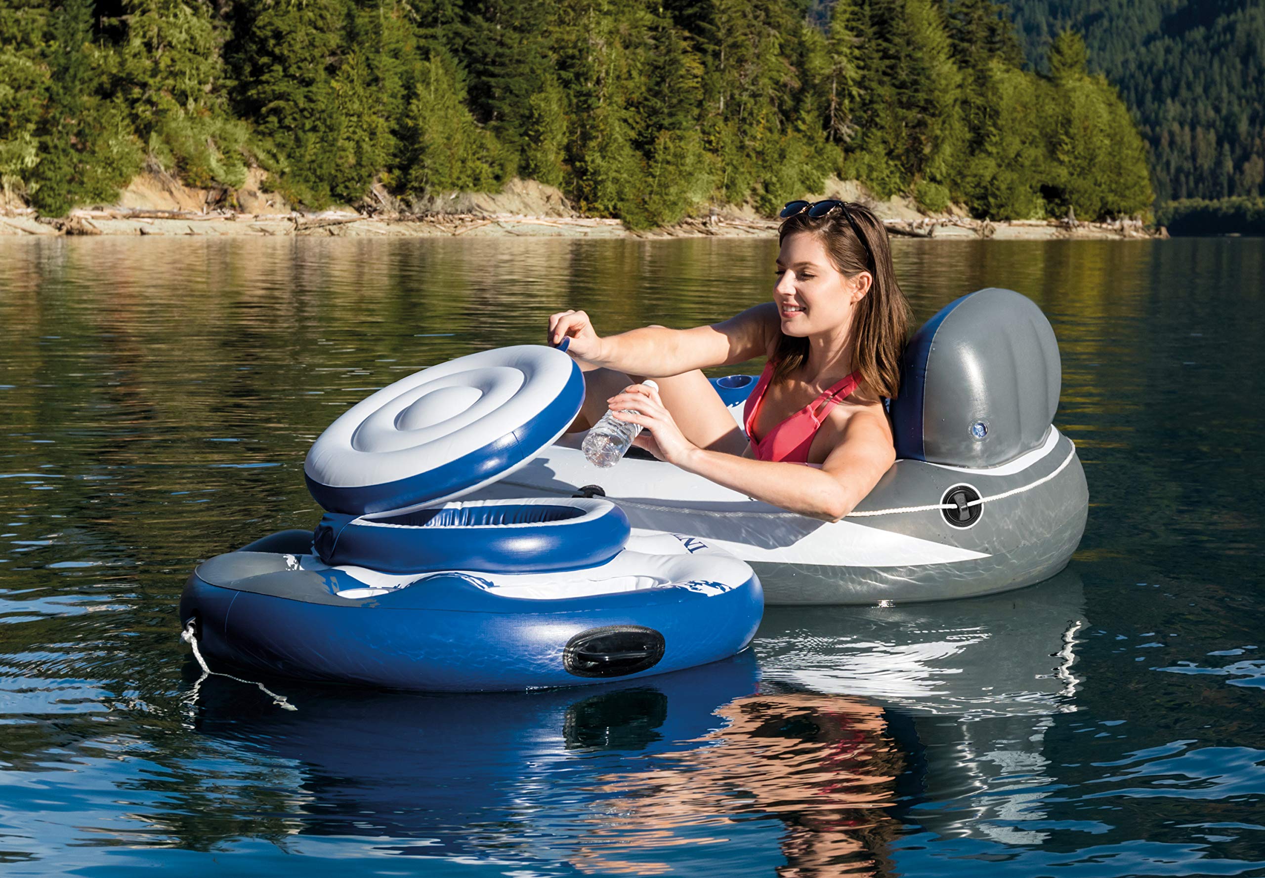 Intex Mega Chill Inflatable Floating Cooler, Multi-Colour, 35 inch, 56822