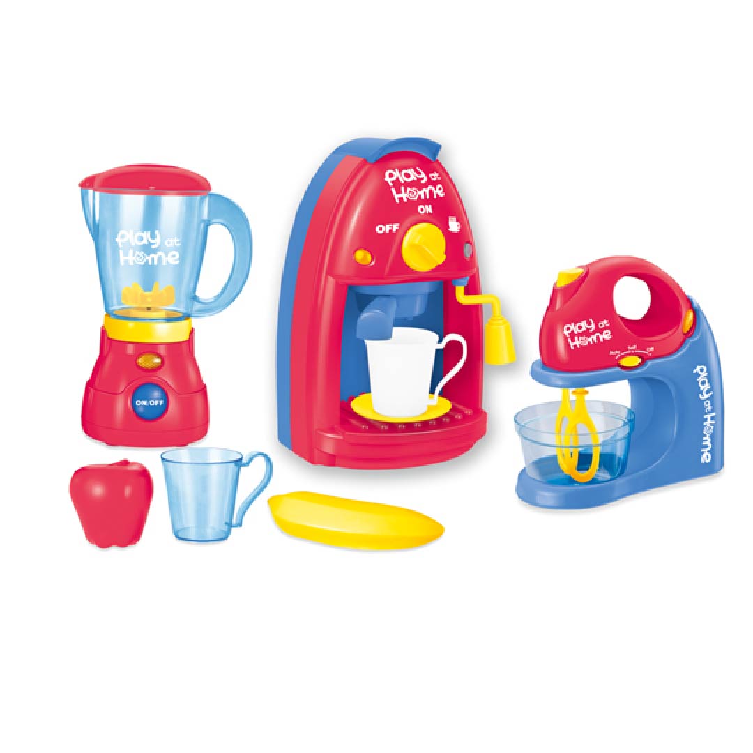 Play At Home 3 in 1 Appliances Set Blender, Coffee Maker, Cake Mixer 3+