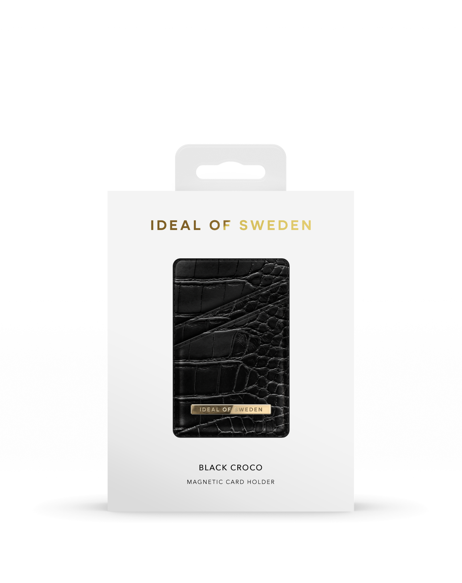 Ideal of Sweden Atelier Magnetic Card Holder Black Croco