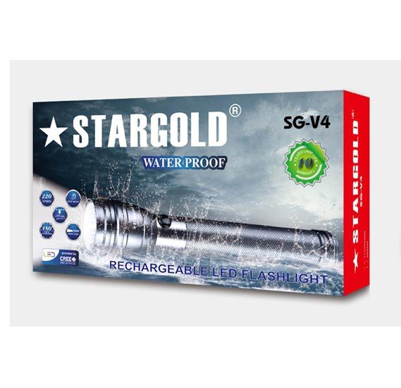Stargold Waterproof Rechargeable LED Flashlight SG-V4