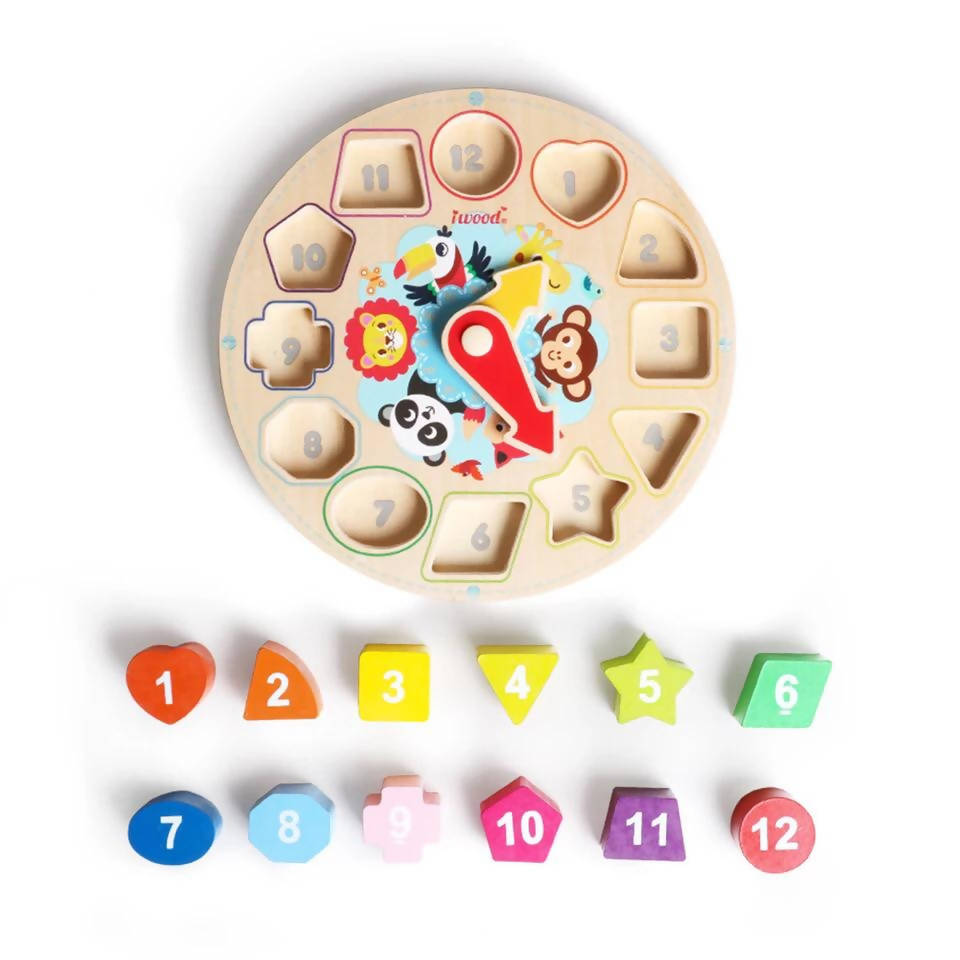 Wooden Clock Puzzle Kids Toy