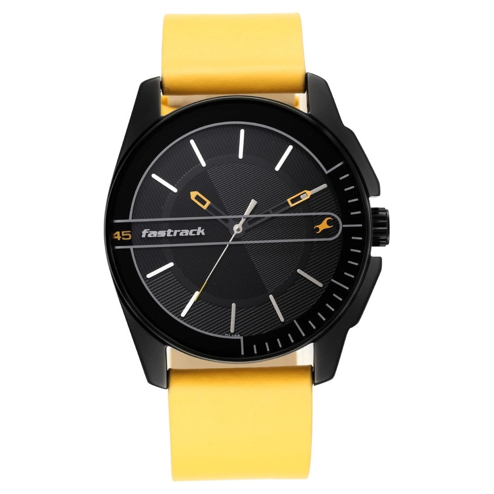Fastrack Wear Your Look With Black Dial Leather Watch