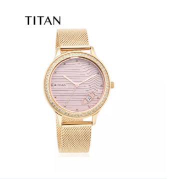 Titan Wander Ladies Watch 2634WM04 | Stainless Steel | Mesh Strap | Water-Resistant | Minimal | Quartz Movement | Lifestyle | Business | Scratch-resistant | Fashionable | Halabh.com