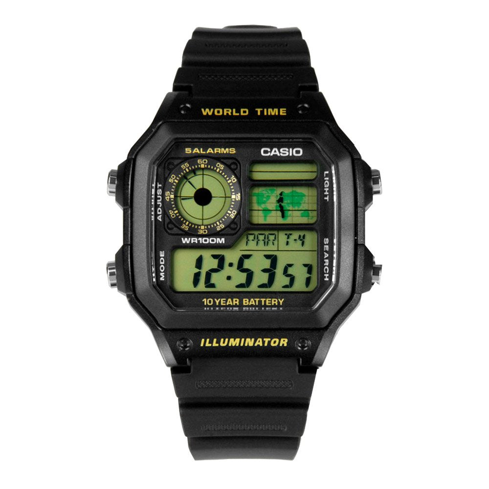 Casio Youth Digital Watch AE-1200WH-1BVDF | Resin | Water-Resistant | Minimal | Quartz Movement | Lifestyle| Business | Scratch-resistant | Fashionable | Halabh.com