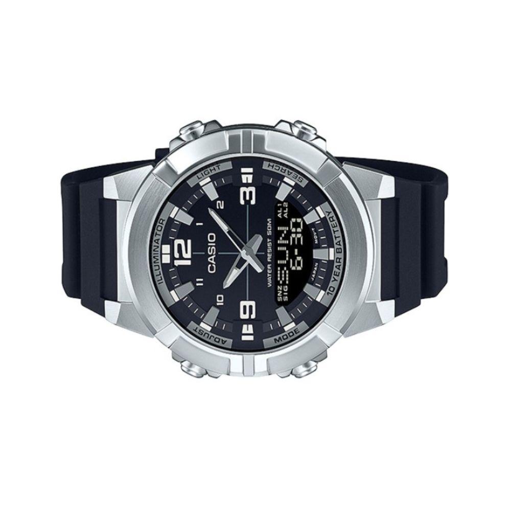 Casio General Black Men's Watch AMW-870-1AVDF | Resin | Water-Resistant | Minimal | Quartz Movement | Lifestyle| Business | Scratch-resistant | Fashionable | Halabh.com