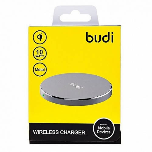 Budi Wireless Fast Charging Pad Silver